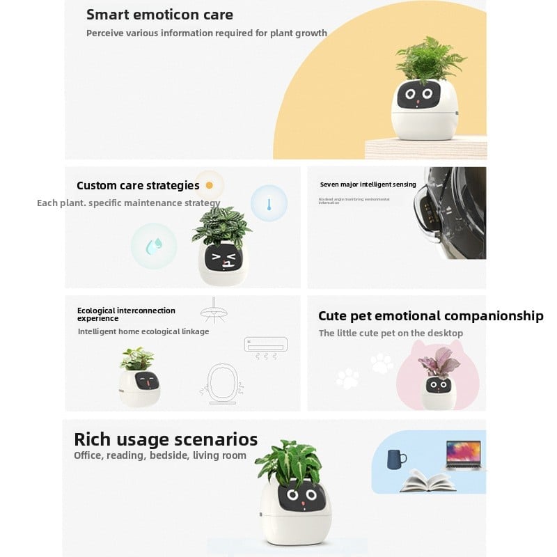 USB rechargeable automatic water-absorbing flowerpot