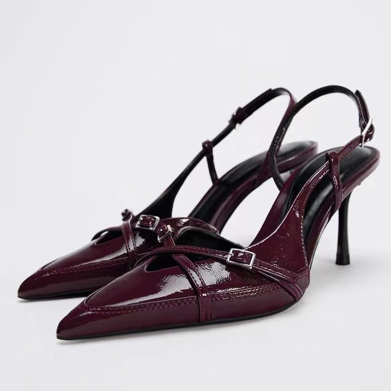 Jeans fabric high-heeled sandals
