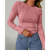Women Long Sleeve T Shirts Crewneck Slim Fit Tops Going Out Fall Fashion Basic Tee