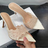 lace high heel slippers