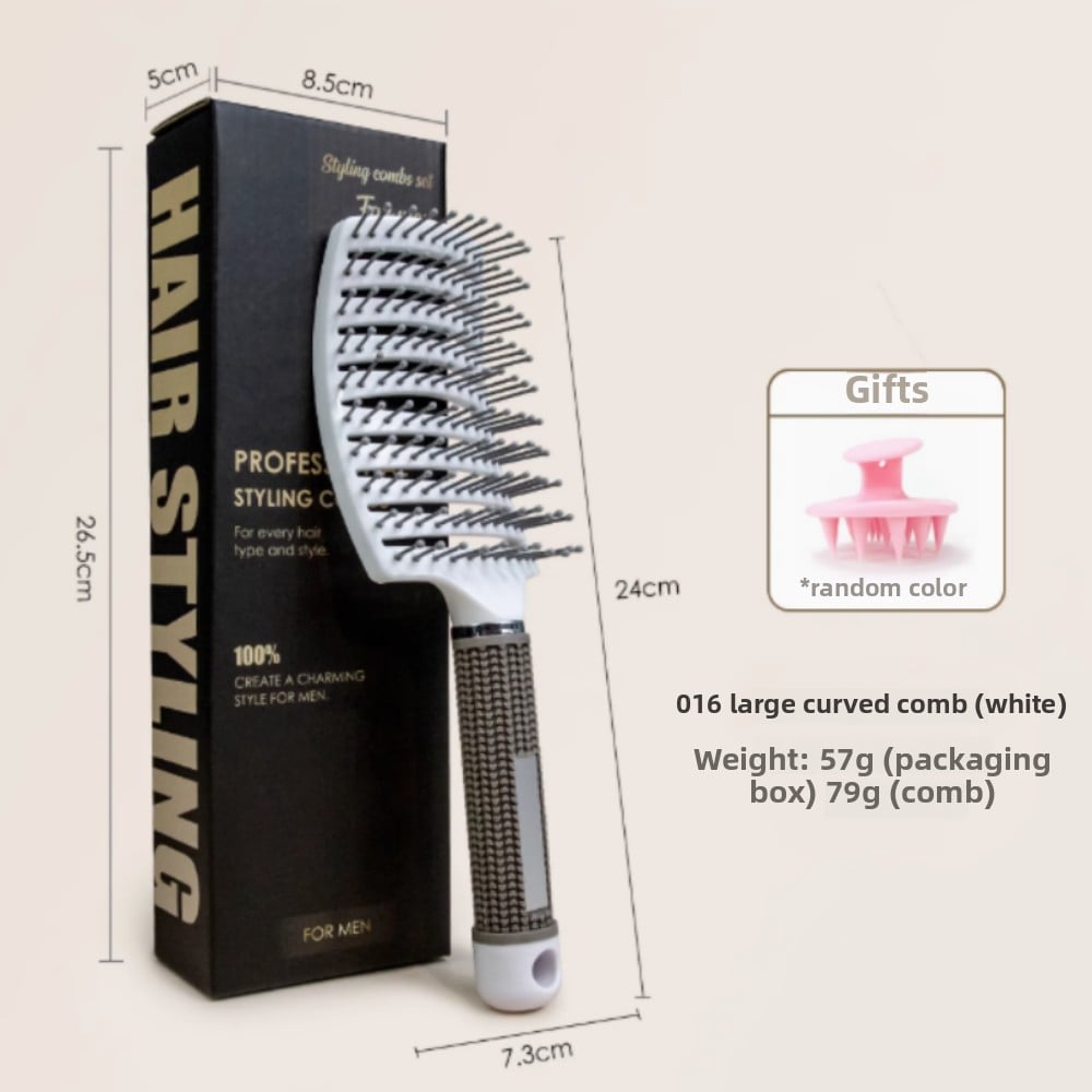 Oversize Curved Bristle Massage Hair Comb for Women High Volume Styling