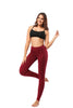 Leggings - Cropped Low-rise Solid Burgundy