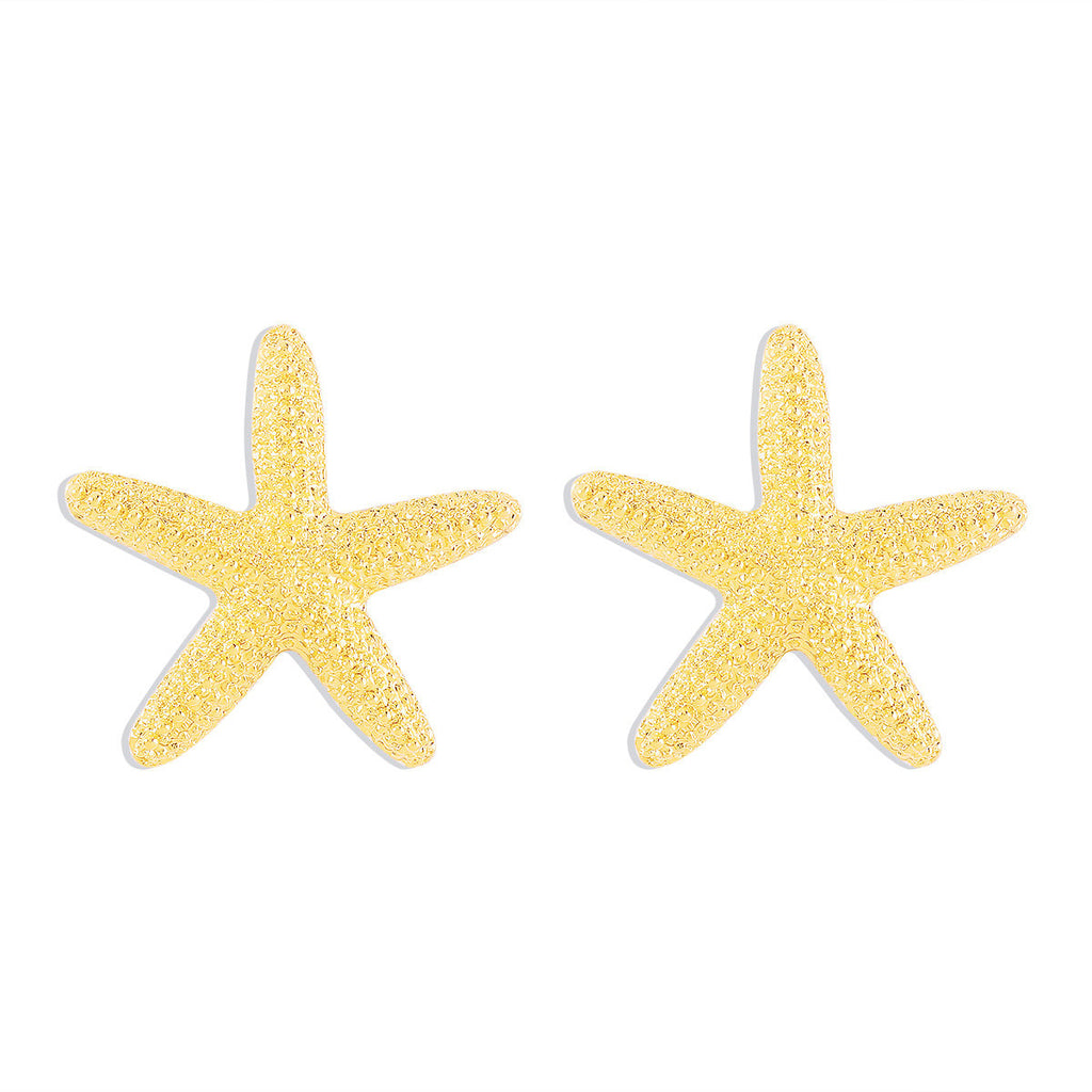 Personalized conch and starfish pendant necklace earrings