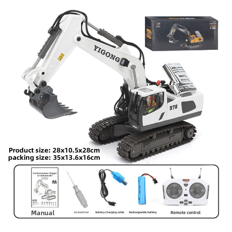 children's remote control excavator engineering vehicle alloy digging dump truck bulldozer toys