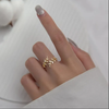 Leaves Sterling Silver Ring Women's ins Trendy Cold Style Simple Fashion Personality Girlfriend Index Finger Hand Jewelry Niche Design