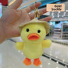 Cute Straw Hat Duck Plush Doll Keychain Pendant