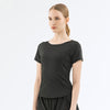Mesh Stitching Yoga Short-sleeved Sports T-shirt Women's Round Neck Top