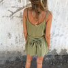 Womens Summer Casual Sleeveless Rompers Stylish Strappy Spaghetti Strap Loose Shorts Jumpsuit With Pockets