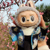 17cm Labubu Plush Doll with Kimono and Hair Accessories