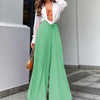Elegant Style Solid Color Pleated Zipper Pants