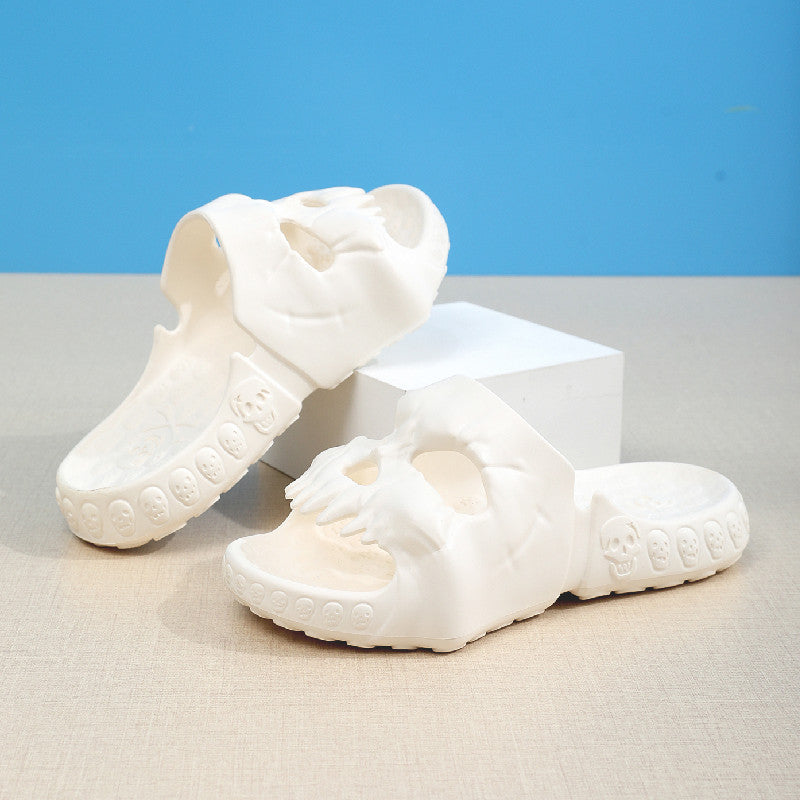 Summer Slip-on Slippers Women's EVA Indoor Bathroom Non-Slip Fish Mouth Coconut Home Thick Bottom Soft Household Men's Sandals