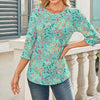 Womens Dressy Casual 3 4 Sleeve Tops Summer Trendy Puff-Sleeve Crew Neck Blouses With Smocked Cuffs