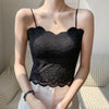 With Chest Pad Sexy Lace Beautiful Back Sling Spaghetti Strap Wavy Lace Lace Vest