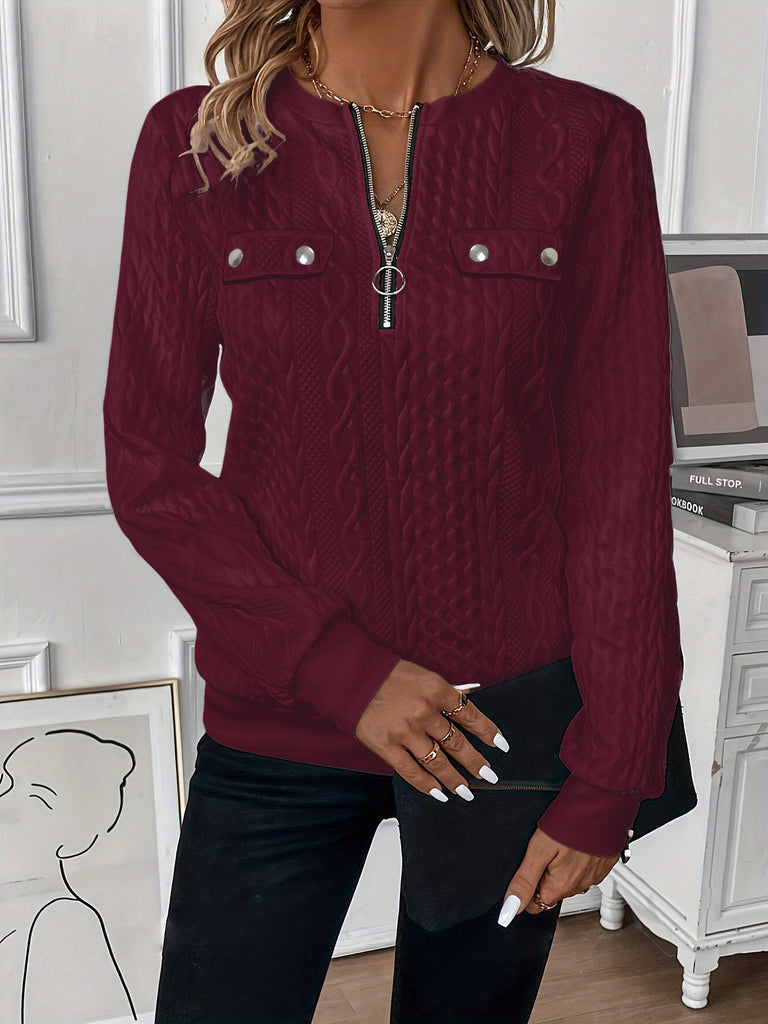 Short Women's Clothing With Zipper Sweater Long Sleeve