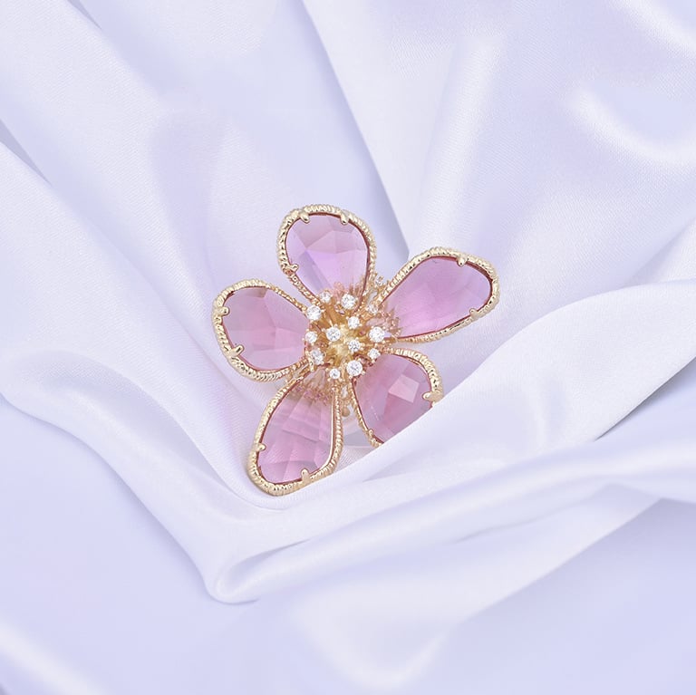Crystal flower ring