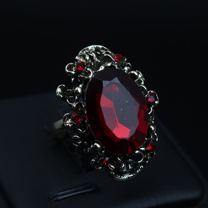 Crystal adjustable ring for women