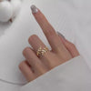 Leaves Sterling Silver Ring Women's ins Trendy Cold Style Simple Fashion Personality Girlfriend Index Finger Hand Jewelry Niche Design