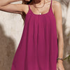Women's New Solid Color Versatile Vacation Style Front Pleated Thin Suspender A-line Hem Vest