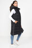 Ladies Girls Long Hooded Puffer Warm Padded Sleeveless Gilet Bodywarmer Zipper