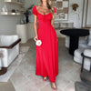 Women's Bohemian Backless Maxi Dress Flowy Ruffled Beach Dress With Adjustable Belt Summer Vacation Boho Dress For Casual Outings