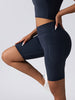 Biker Shorts Women Tummy Control  No Seam High Waist Yoga Gym Workout Running Volleyball Shorts With Pockets
