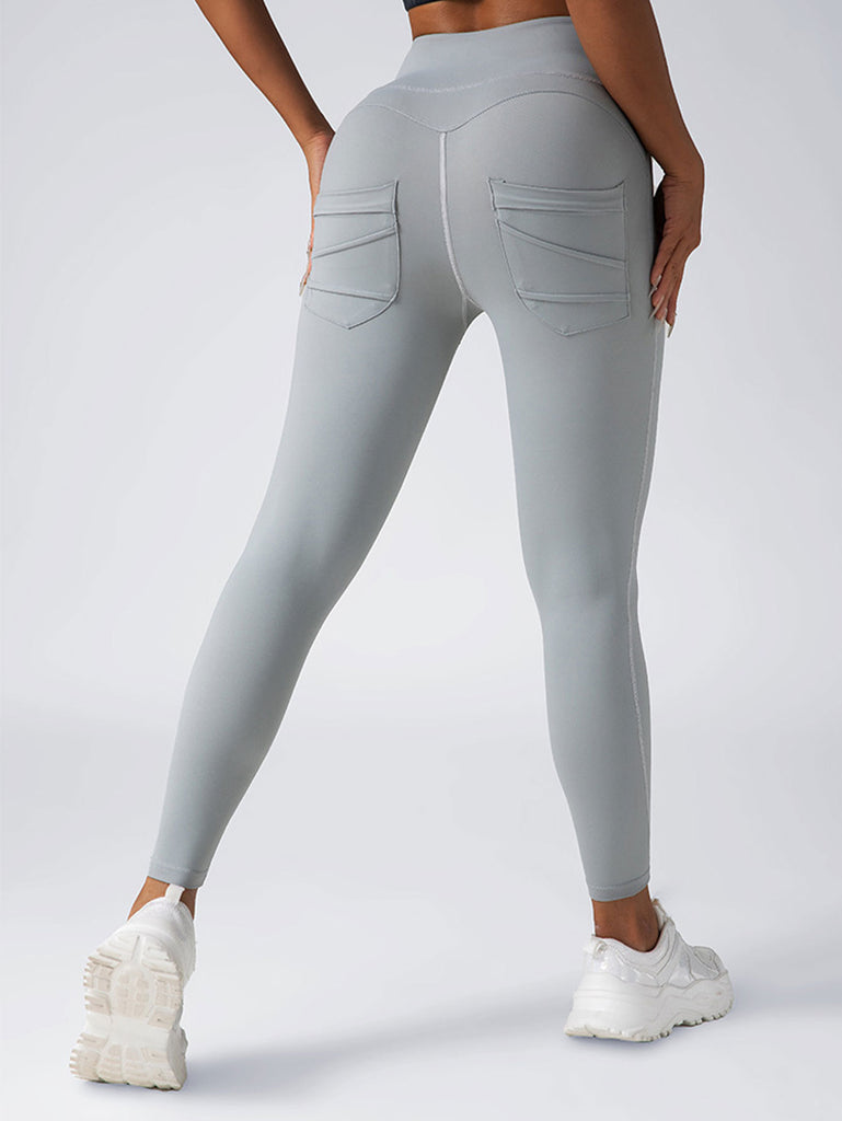 Leggings For Women With Pockets- High Waisted Tummy Control For Workout Running Capri Yoga Pants