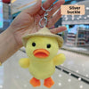 Cute Straw Hat Duck Plush Doll Keychain Pendant