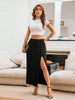 Women's Solid Color With Pocket Slit To Thigh Summer Elegant Skirt