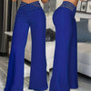Women's Transparent Mesh Patchwork High Waist Pants With Elegant Cross Detail, Solid Color Fashion Trousers