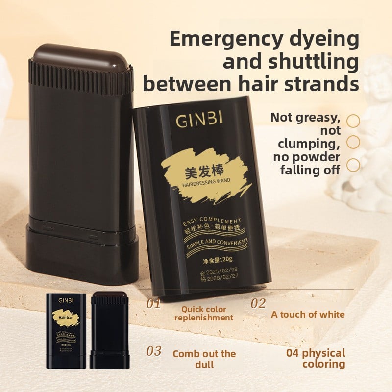 The hair styling stick comes with a toothed comb for complementary color dyein