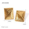Stainless steel striped symmetrical earrings with a simple and niche design and fashionable stud earrings