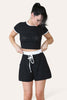Ribbed Contrast Waistband Top And Short Set