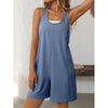 Womens Summer Casual Loose Tank Romper Sleeveless Scoop Neck Jumpsuit Shorts Romper With Pockets