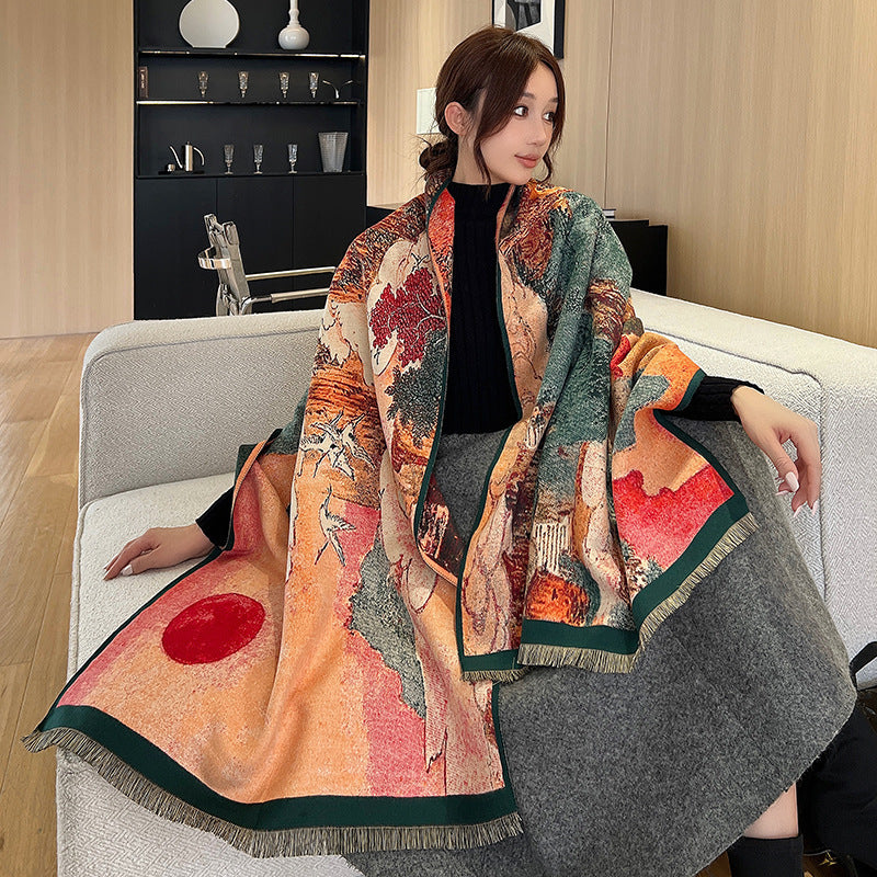 Artificial Cashmere Scarf Elegant Shawl Fashion High Sense