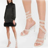 strappy open-toe shoes for walking down the runway