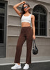 Women's New Button Up Straight Leg Pants With Pocket Loose Yoga Pants