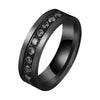 Zirconia diamond set stainless steel ring