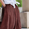 Women Bohemian Beach A-Line Dress Elastic Waist Flowy Long Maxi Skirt With Pockets