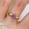 Heart-shaped Purple Flame-Defying Female Ring