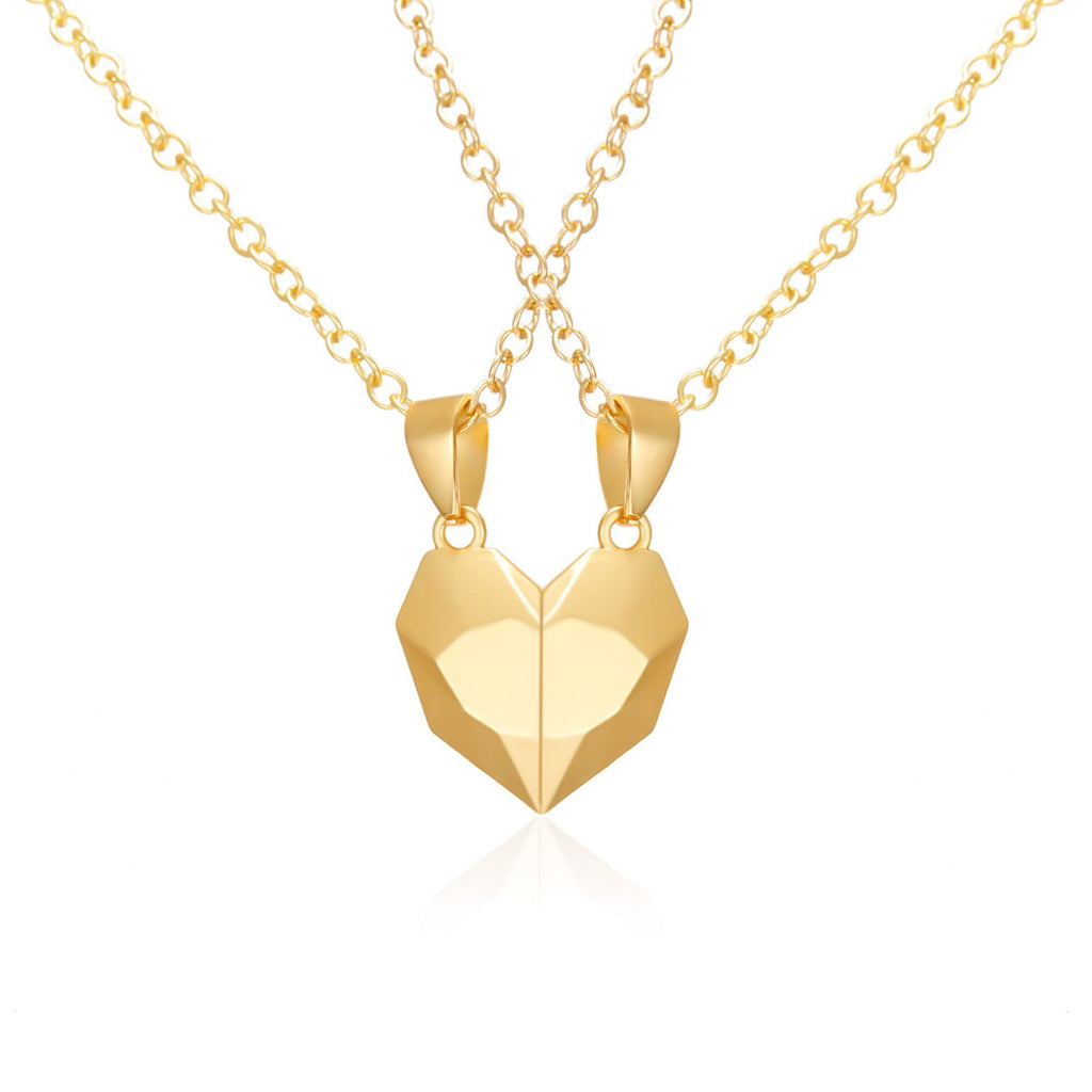 Magnetic Split Heart Couple Necklace