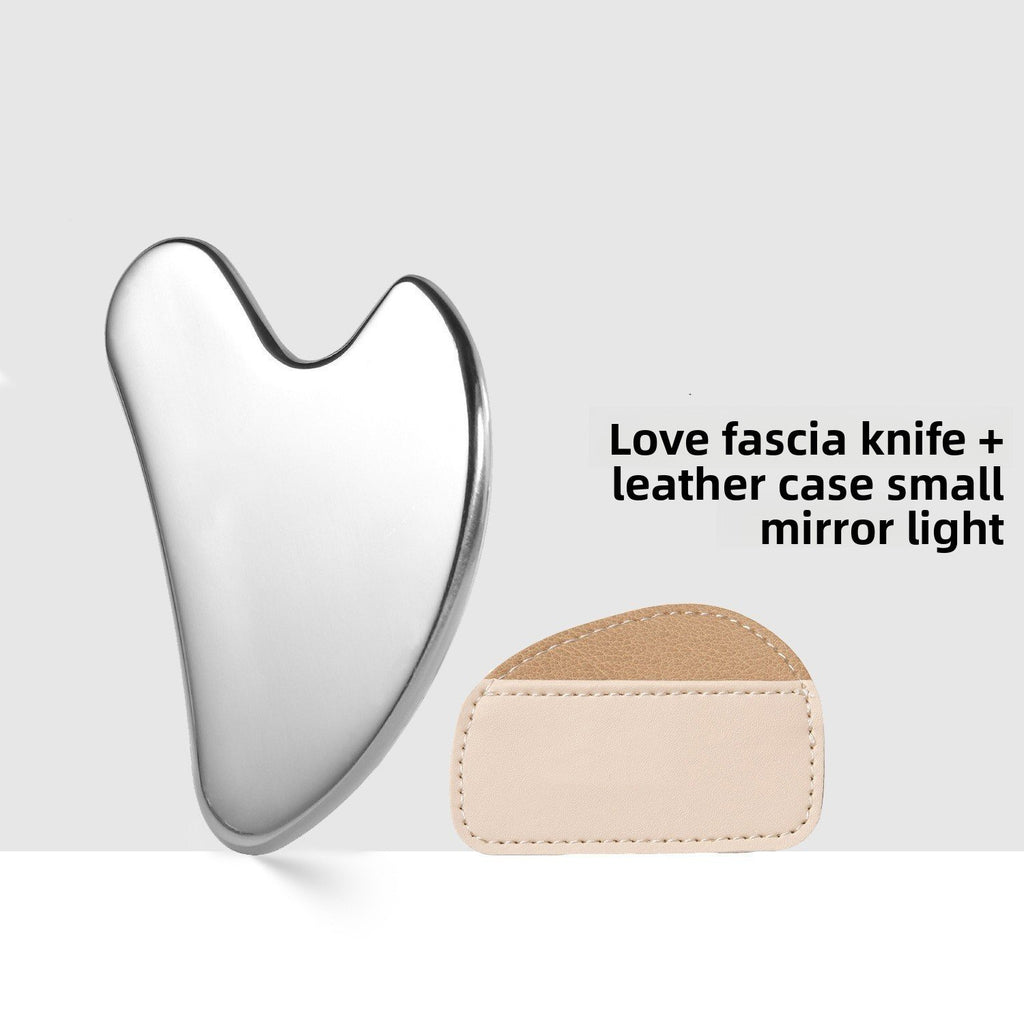 Stainless steel gua sha board large heart-shaped face scraping firming lifting massage board multifunction heart-shaped fascia knife
