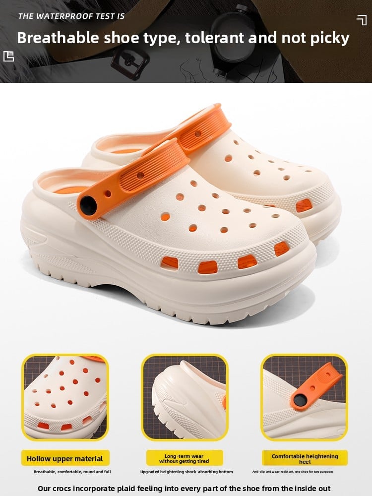 Thick-soled height-increasing clogs for women and men