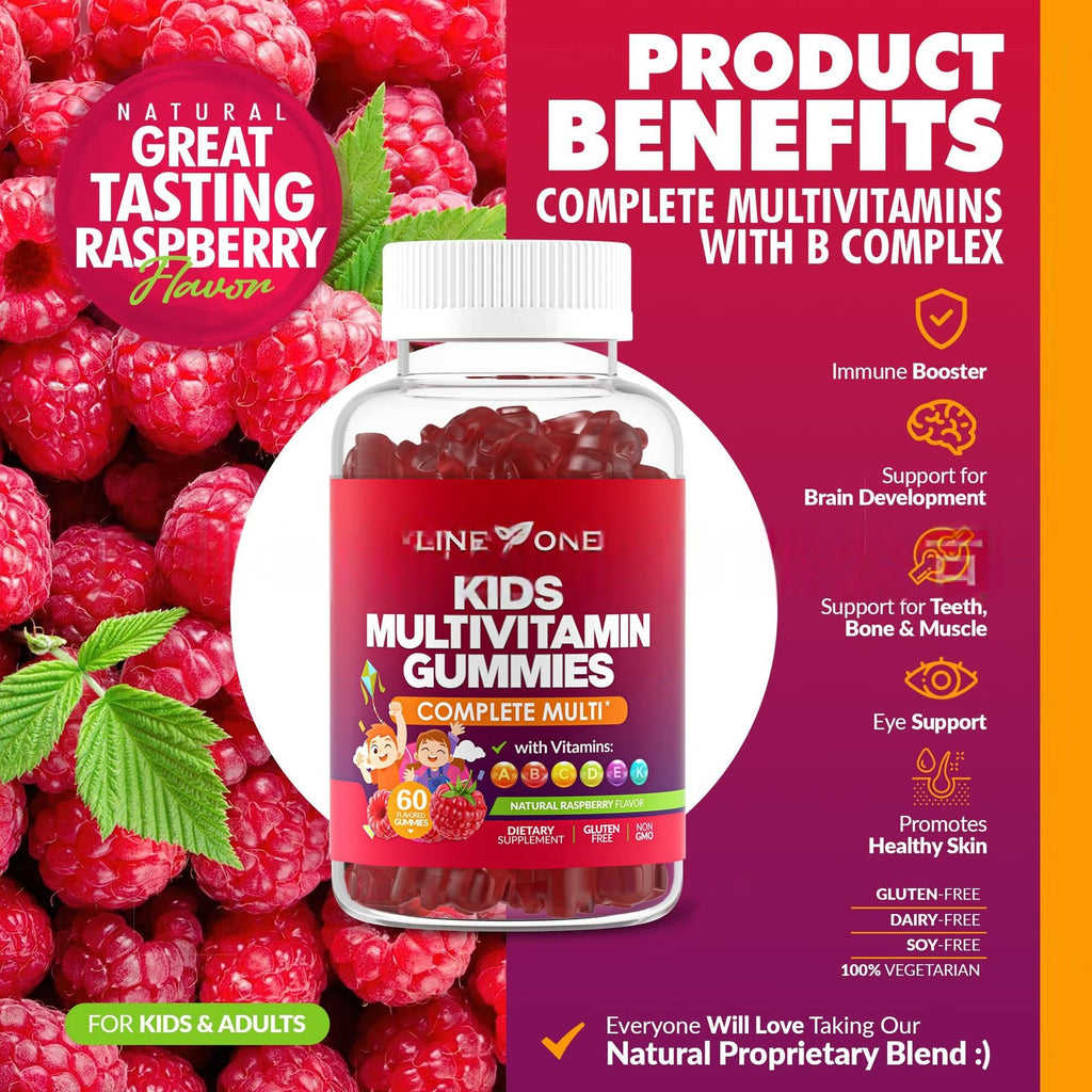 Sugar Free Raspberry Kids Multivitamin Gummies