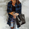 Women's Long Sleeve Plaid Print Button Front Casual Shirt For Spring & Fall