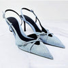Jeans fabric high-heeled sandals