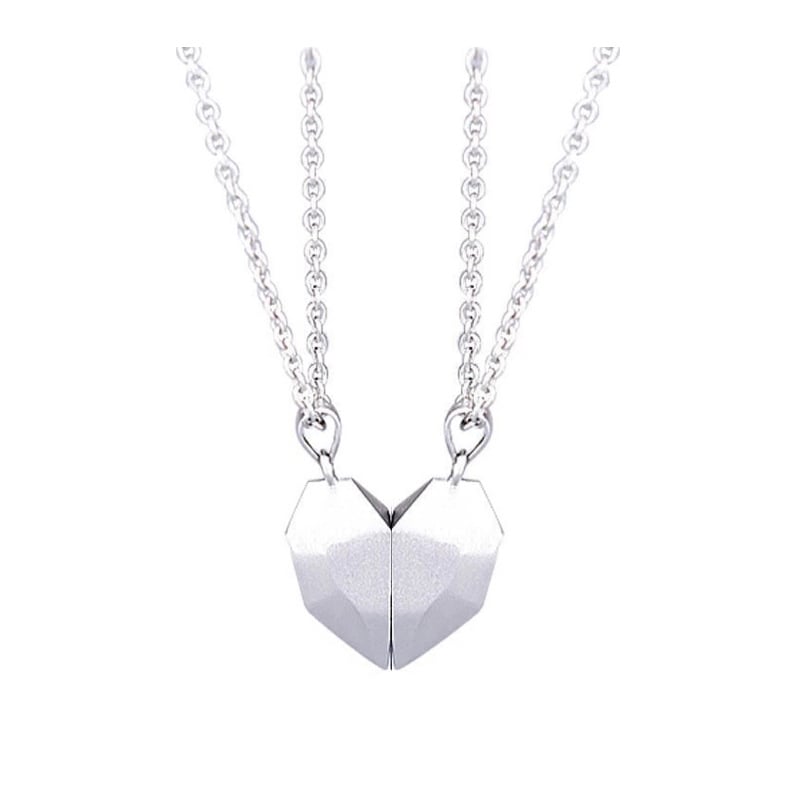 Magnetic Split Heart Couple Necklace