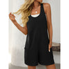 Womens Summer Casual Loose Tank Romper Sleeveless Scoop Neck Jumpsuit Shorts Romper With Pockets