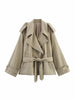 Loose Casual Long Sleeves Short Women's Windbreaker Coat