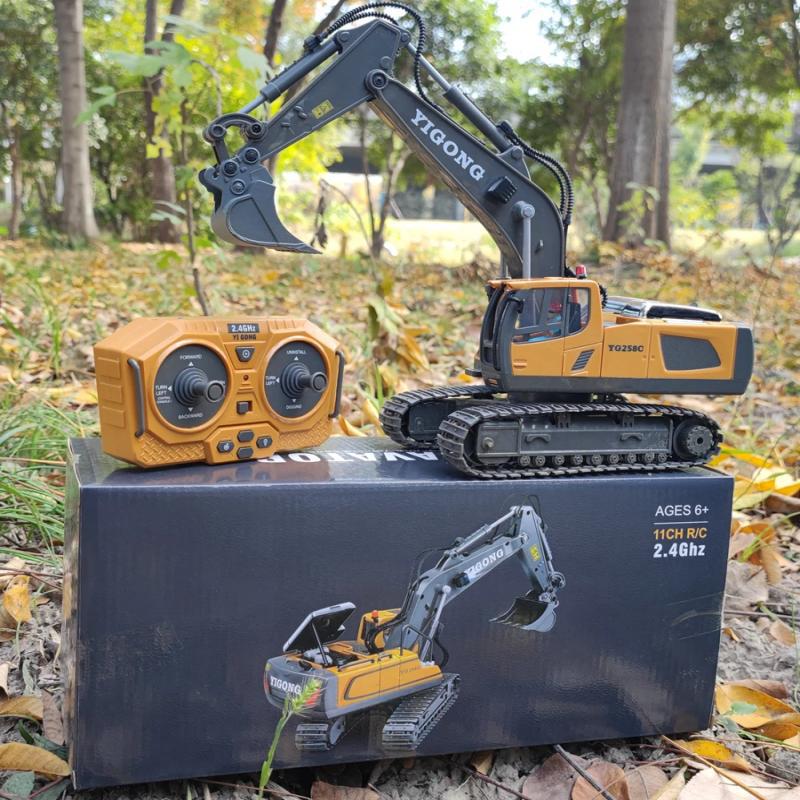 Remote control excavator alloy remote control car excavator engineering car toy charging  children's toy car wholesale