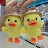 Cute Straw Hat Duck Plush Doll Keychain Pendant